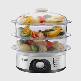 Russell Hobbs Food Steamer 9 Litre capacity with 3 steam baskets with egg holder RFS800