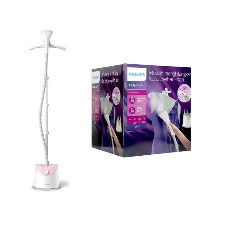 PHILIPS, Garment Iron Steamer, GC484, White + Pink - Image 2