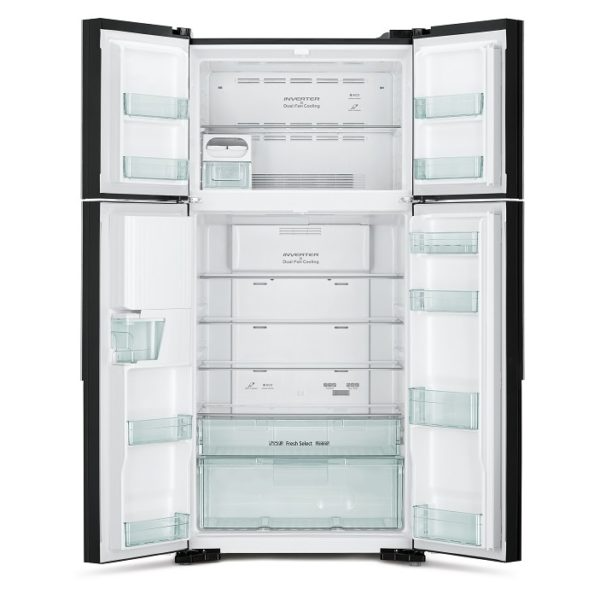 Hitachi RW760PUK-7 (GBK) 540L Black 4 Door French Bottom Freezer Refrigerator