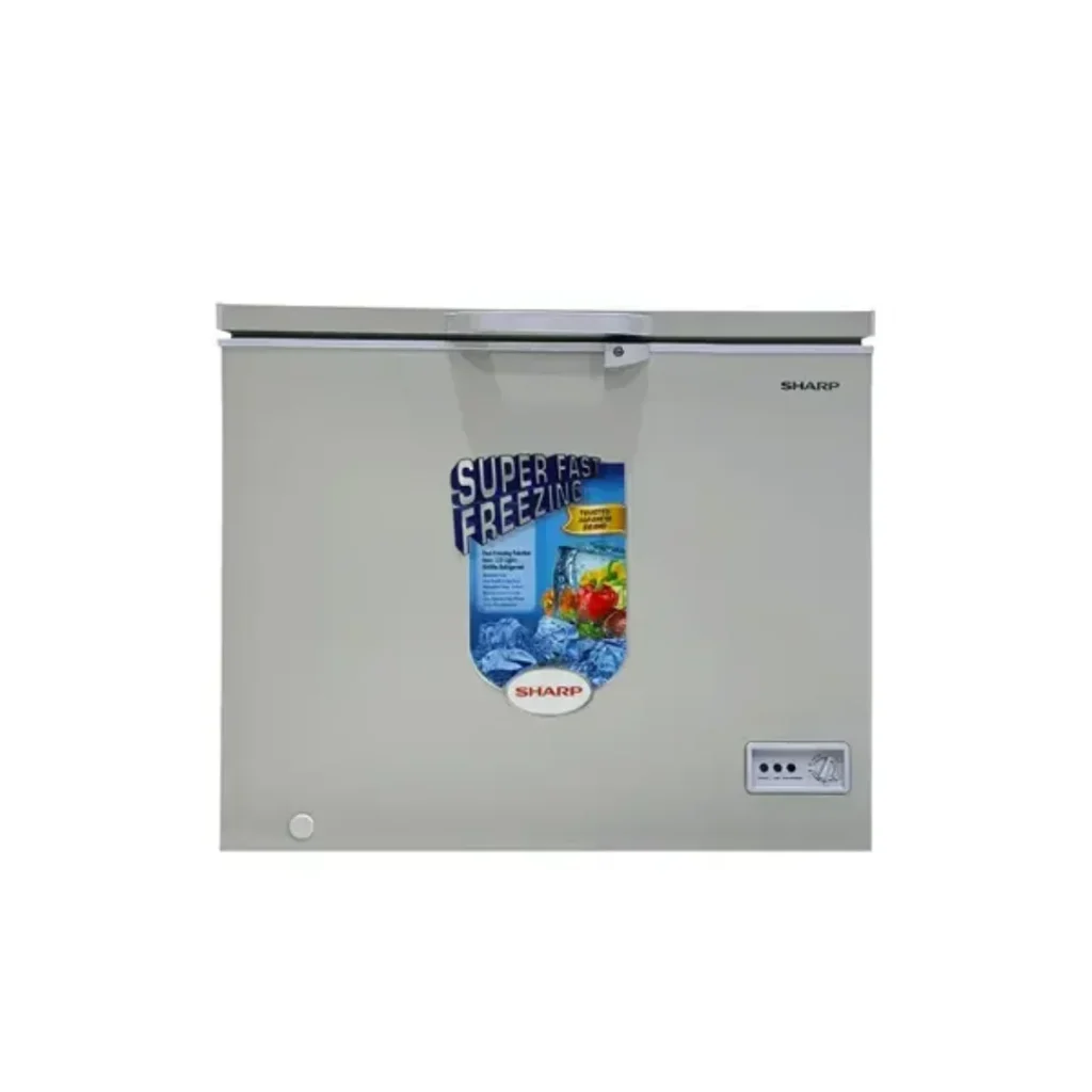 SHARP 230 Liter 3D Cooling Deep Freezer SCF-K320X-SL2 Silver Alt Text: SHARP 3D Cooling Technology Deep Freezer 230 Liter Net Silver Color Model SCF-K320X-SL2