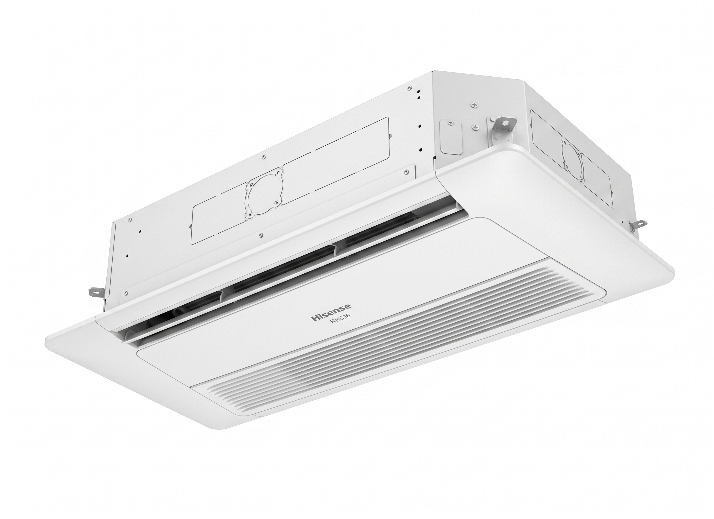 Hisense RHB36 3-ton ceiling and floor convertible AC unit showing the front intake grille.