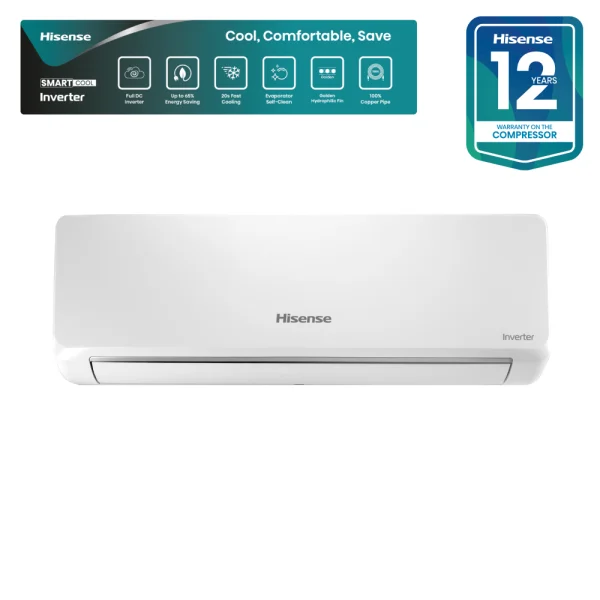 Hisense 1 Ton Full DC Inverter AC 12000 BTU AS12TW4RYETD00BU Whith